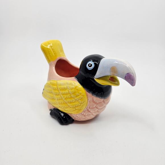 Vintage Bergschrund Seattle 1990 Toucan Pink Blue Set Pair Sugar w/ Lid Creamer - Picture 7 of 16